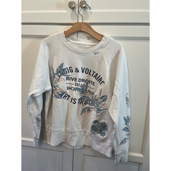 Zadig and Voltaire Crewneck Sweatshirt size small embroidered streetwear - Picture 1 of 4